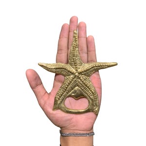 Starfish Bottle Opener Bronze, Bronze Bottle Opener, Unique Bottle Opener, Starfish Decoration, Kitchen Decor, Holiday Gift, Unique Ocean