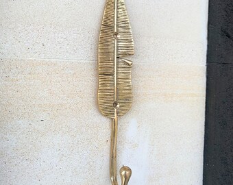 Bronze Banana Leaf Hook, Wall Hook, Bronze Hook, Bathroom Decor, Tropical Decor, Unique, Room Decor, Brass Banana Leaf Hook, Wall Art