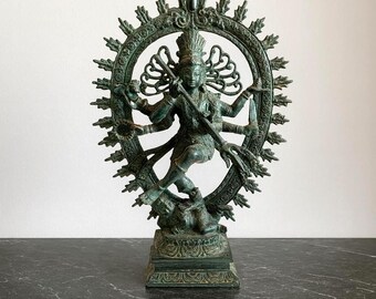 ガネーシャ神像 15インチ、ブロンズ像、神の像、6本の腕を持つ