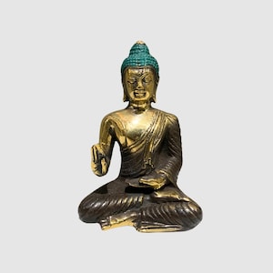 Meditating Buddha Statue, Bronze Statue, Small Buddha Statue, Zen Buddha Decor, Solid Brass, Buddha Figurine, Brass Sculpture, Vintage,