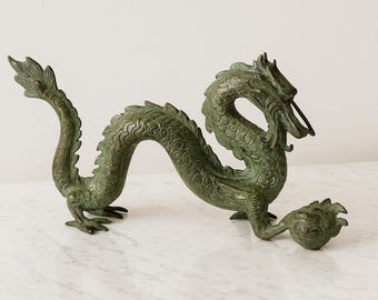 Dragon Statue 8", Mystical Animal, Animal Figurine, Bronze Statue, Dragon Sculpture, Dragon Art, Long Statue, Birthday Gift