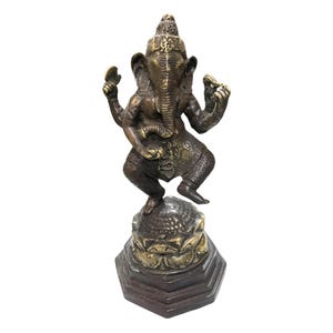 Lord Ganesh Statue, Ganesh with 4 Arms, Bronze Ganesh Statue, Ganesh Idol, Hindu Lord, Ganesh Dancing, Room Decor, Lord Statue, Handmade