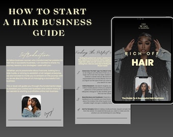 Ebook online per attività di parrucchieri, modello di ebook, guida ebook su come avviare un'attività di parrucchieri, modificabile, modello Canva