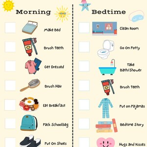 Children’s Morning & Bedtime Routine Checklist