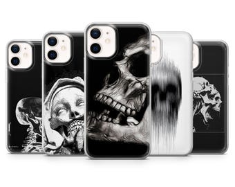Dark Skull Phone Case Gothic Bone Goth Death Cover for iPhone 16, 15, 14, 13, 12, Samsung S24, S23, S22, A16, A15, Pixel 9Pro XL, 8A