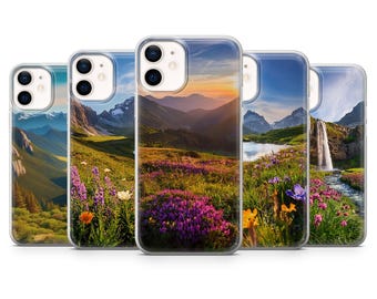 Nature Phone Case Alpine Mountain Scenery Cover for iPhone 16, 15, 14, 13, 12, Samsung S24, S23, S22, A15, A14, Pixel 9Pro XL, 8A