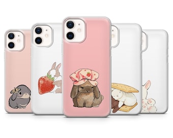 Bunny Lover Phone Case Cute Kawaii Rabbit Cover for iPhone 16, 15, 14, 13, 12, Samsung S24, S23, S22, A16, A15, Pixel 9Pro XL, 8A
