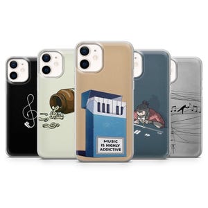 Music Lover Phone Case Sheet Music Guitar Piano Cover for iPhone 16, 15, 14, 13, 12, Samsung S24, S23, S22, A15, A14, Pixel 9Pro XL, 8A