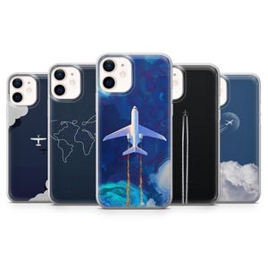 Plane Handyhülle Wolke Himmel Travel Map Cover für iPhone 16, 15, 14, 13, 12, Samsung S24, S23, S22, A15, A14, Pixel 9Pro XL, 8A