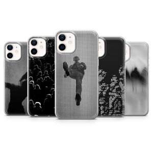 Custodia per telefono minimalista nera, estetica dark gotica per iPhone 16, 15, 14, 13, 12, Samsung S24, S23, S22, A16, A15, Pixel 9Pro XL, 8A