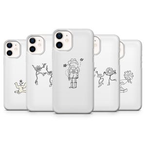 Custodia per telefono Line Art, minimalista, carina, floreale, per iPhone 16, 15, 14, 13, 12, Samsung S24, S23, S22, A16, A15, Pixel 9Pro XL, 8A