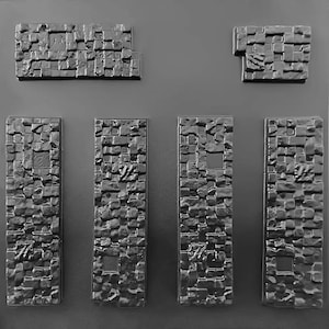 Molds for Wall Decor, Artificial Stones and Tiles for plaster, concrete, gypsum DIY (ABS plastic mold for decorative stone) Pixel brick
