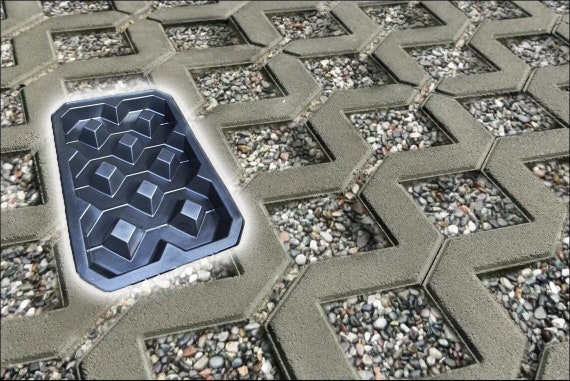 Generic Plastic Garden Path Maker – Reusable Concrete Paving Mold For Patios, Walkways & Driveways (Style 3, ~30x30cm)