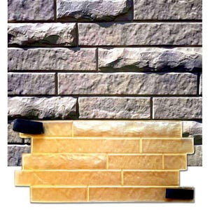 Polyurethane stamp for imprints on concrete  or plaster &quot;Araks&quot;. Pattern Vertical Horizontal Decorative Concrete Cement Imprint Mat