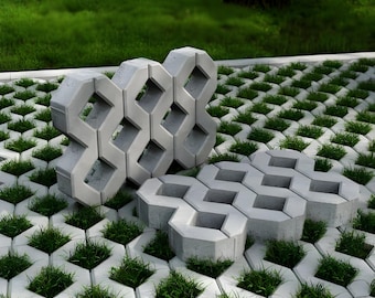 DIY Eco Parking Mold for Concrete Paving Slabs, Grass Pavers, Backyard Path, Garden Walkway, Patio Concrete Tiles, Concrete garden stepping
