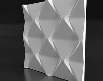 May include: White 3D wall panel with a geometric design. The panel is made of a smooth, white material and has a modern, contemporary look.