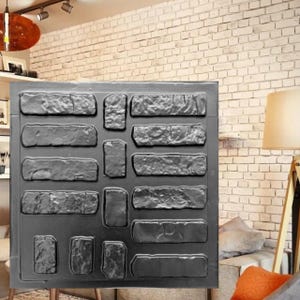 Molds for Wall Decor, Artificial Stones and Tiles for plaster, concrete, gypsum DIY (ABS plastic mold for decorative stone) Country