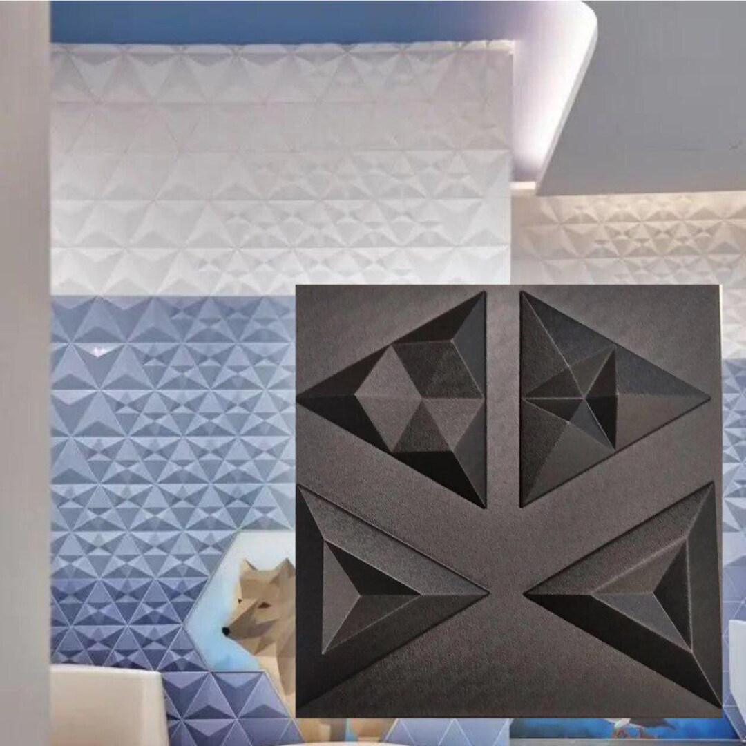 Triangular Plaster 3D Wall Panel Mold - Plastic ABS Mold for Plaster & Concrete Triangle ...