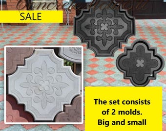 Clover SET - Molde de plástico para losas de hormigón y caminos o escalones de jardín