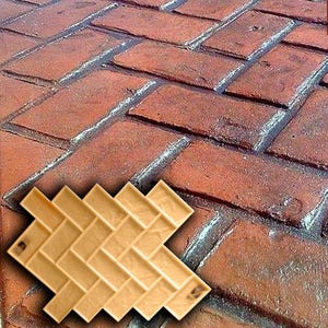 Polyurethane stamp for imprints on concrete  or plaster &quot;Parquet&quot; Pattern Vertical Horizontal Decorative Concrete Cement Imprint Mat
