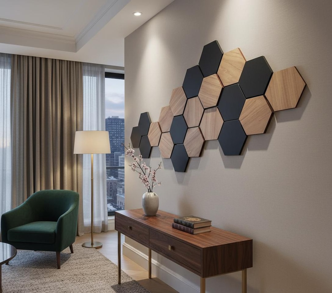3D Hexagon Wall Panels | Geometric Honeycomb Wall Decor - Etsy