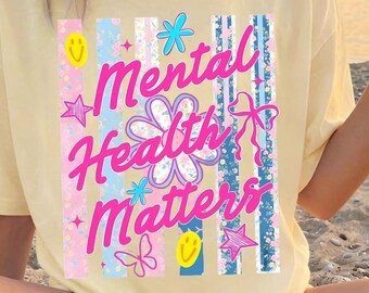 Striped Mental Health Shirt, Words Matter Speak Kindness, Affirmations Shirt, Inspirational Shirt, Summer Mental Health, Positive Saying Tee