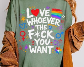 LGBTQ Love Pride Month Shirt, Love Whoever The Fukk You Want Rainbow LGBT Shirt, LgbtqLove Pride Month PNG,  Lgbt Friendly Tshirt