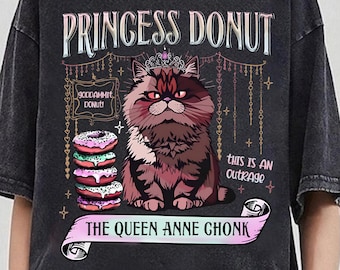 Princesa Donut, a Rainha Anne Chonk, Camiseta Comfort Colors, Camiseta Carl Dungeon Crawler, Camiseta para Amantes de Livros de Ficção Científica, Bookish para Amantes de Livros