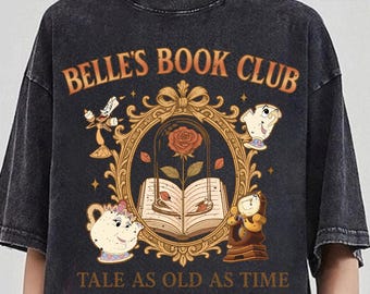 Belle's Book Café Shirt, Tale As Old As Time Beauty And The Beast, Belle's Book Club, Belle Princess Tee, Princess Belle's Book Cafe Tee