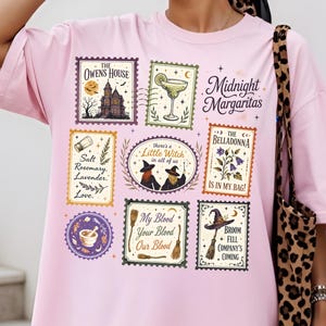 Inspired by Practical Magic, Midnight Margaritas Stamps T-Shirt, Apothecary Owens Halloween, Witchy Woman Tee, Owens Sisters Practical Magic