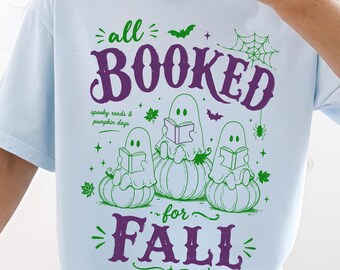 All Booked For Fall Shirt, Cozy Readers Book Club Shirt, Halloween Reading Teacher, Librarian Halloween Shirt, Spooky Reader Tshirt