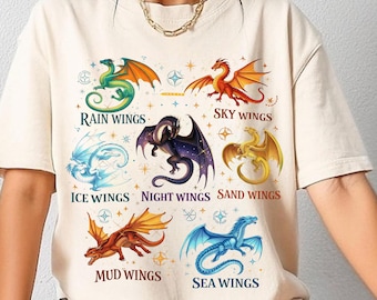 Nightwings Seawings Icewings Shirt, Wings Of Fire Shirt, Queen Of Pyrrhia Tee, Booktok Fan Merch Gift, Fantasy Lover Xmas, Dragon Rider Tee