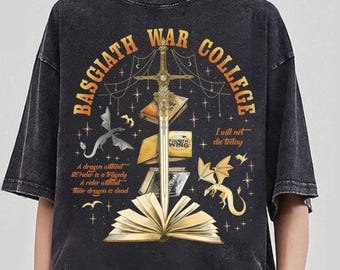 Basgiath War College, Fourth Wing Books, Dragon Rider Bookish Tee, Fantasy Reader, Book Lover Tee, Dragon Lover Gift,  Fantasy Book Dragon