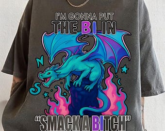 Camiseta do Orgulho Bissexual do Dragão, Vou Colocar o Bi no Smack A Bitch, Roupas Bi, Camiseta Fantasia do Orgulho Bi, Camiseta LGBTQ Engraçada