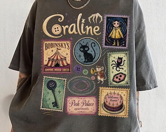 Horror Doll Shirt, Scary Doll Book Stamps Shirt, Horror Movie Shirt, Cartoon Character Tee, Vintage Halloween Tee, Comfort Color  Shirt
