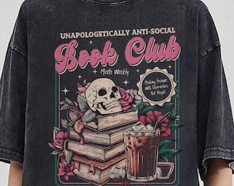 Anti-social Book Club Comfort Colors Shirt for Introverted Romance Reader Antisocial Book Club, Bookworm Shirt, Reading Tee, Introvert Shirt