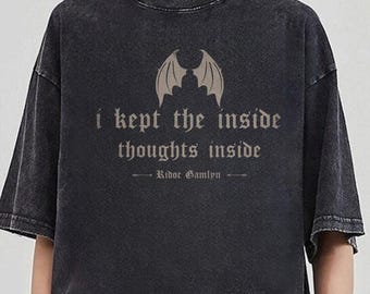 Ridoc Quest Squad Comfort Colors Shirt, Onyx Storm Fourth Wing Shirt For Fans, I Kept The Inside Thoughts Inside Shirt, , Bookish Gift Shirt