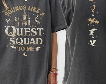 Fourth Wing Quest Squad Comfort Colors® Tshirt, Sound Like A Quest Squad To Me, Ridoc Dragon Rider T Shirt, Onyx Storm Riorson House Tshirt