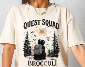 Camiseta de Onyx Storm Quest Squad Broccoli Comfort Colors, camiseta de Broccoli Cat, camiseta de fanático de Ridoc Romantasy, camiseta Dragon Rider, regalos Bookworm