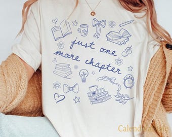 Camiseta "Solo un capítulo más", camiseta de colores suaves, regalo para amantes de los libros, camiseta para chica lectora, regalo para ella, merchandising literario