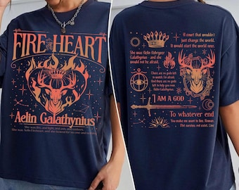 Camiseta de Aelin Galathynius Corazón de Fuego, Kingsflame Los Trece, camiseta de fan de Corazón de Fuego TOG, camiseta "Al Final", regalo literario, ropa de fantasía