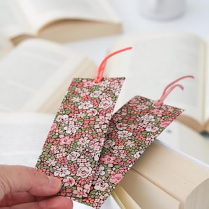 Personalized Floral Fabric Bookmark: Liberty Print Page Holder