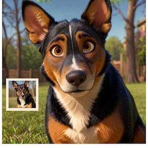 Retrato pixar mascota - Portrait Pixar dog - foto a dibujo pixar