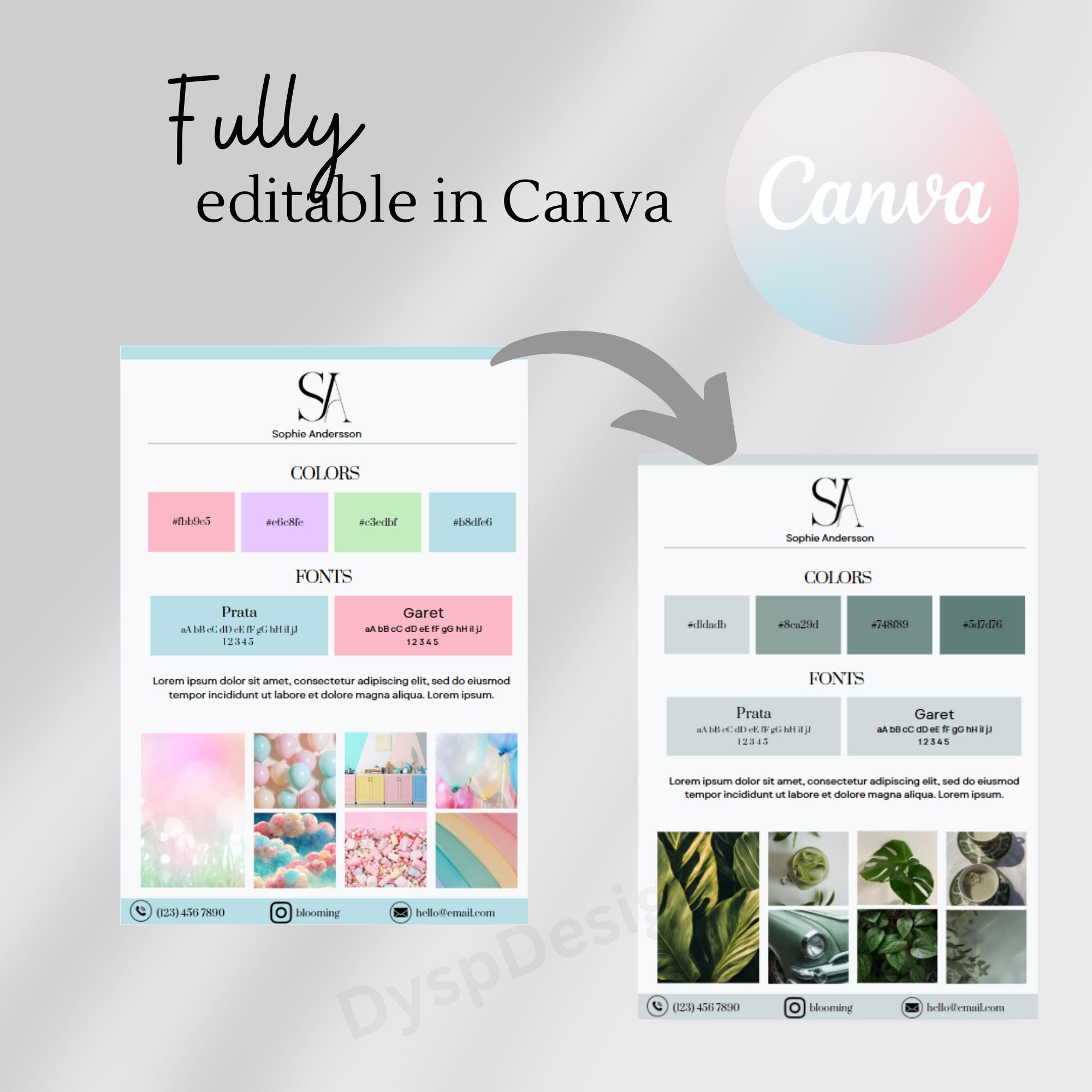 Brand Kit Template Canva Brand Board Template Pre-made Branding Kit ...