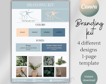 Brand Kit Template Canva Brand Board Template Pre-made Branding Kit Editable Business Mood Board Editable Branding Kit templates