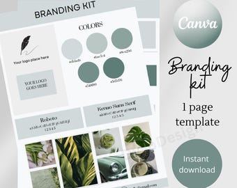 Brand Kit Template Canva Brand Board Template Pre-made Branding Kit Editable Business Mood Board Editable Branding Kit templates