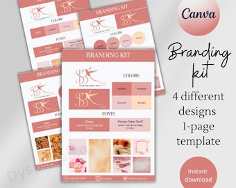 Brand Kit Template Canva Brand Board Template Pre-made Branding Kit Editable Business Mood Board Editable Branding Kit templates