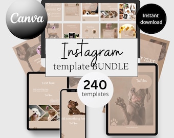 Pet Instagram Template Bundle dog instagram story template social media groomer canva template minimalist instagram animal business template