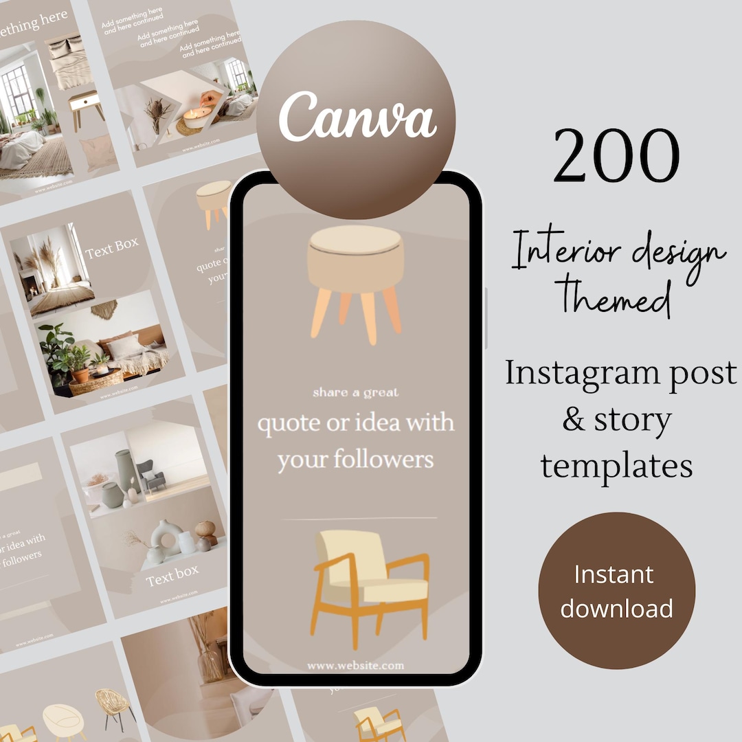 200 Interior Design Instagram Template Home Decoration Social Media ...