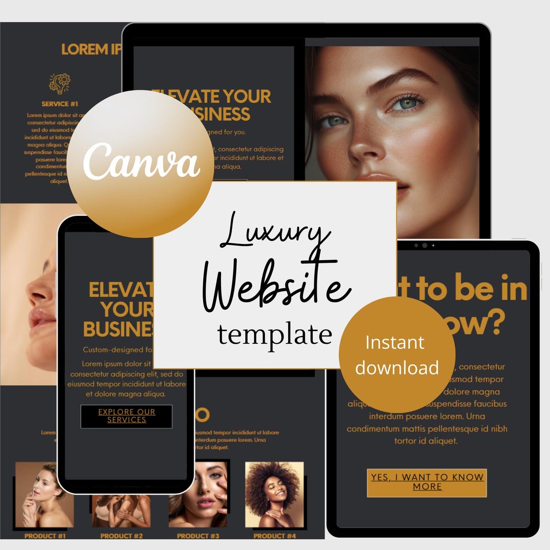 Luxury Website Template Travel Landing Page Luxurious Website Canva